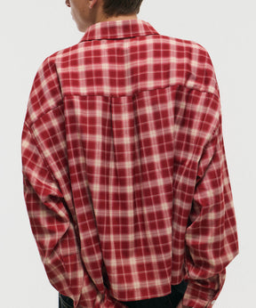 SHORT-BODY LONG-SLEEVED CHECKED SHIRT / ショート丈長袖チェックシャツ