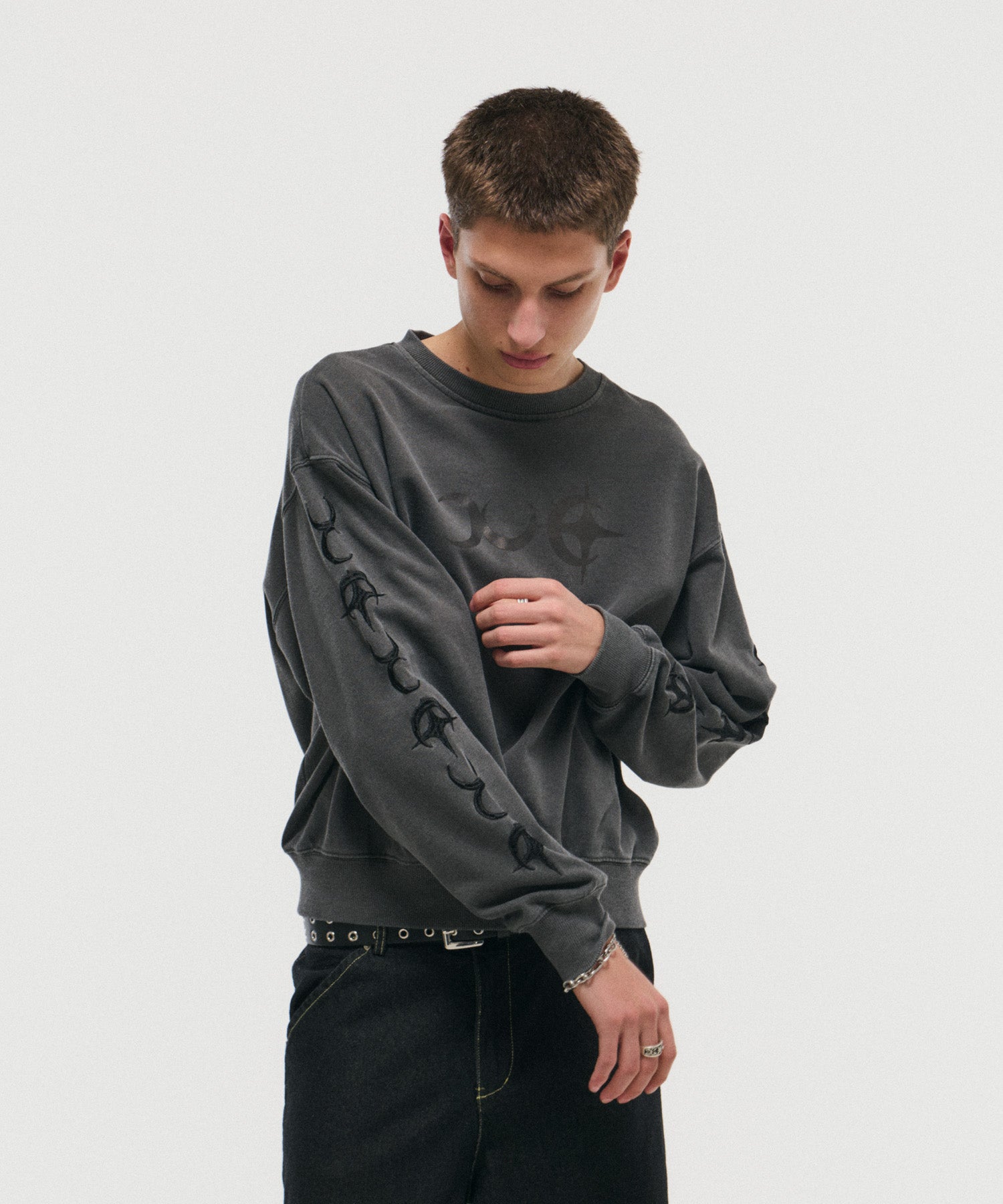 TRIBALMOON PULLOVER CREW SWEATSHIRT / トライバルムーン プルオーバー クルー スウェットシャツ