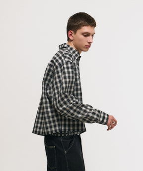 SHORT-BODY LONG-SLEEVED CHECKED SHIRT / ショート丈長袖チェックシャツ