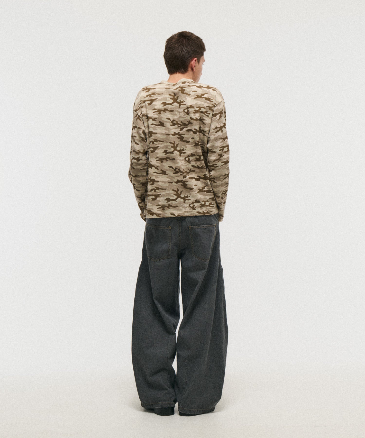 ILL'S | HENLEY CAMO WAFFLE LONG-SLEEVE TEE / カモ総柄ヘンリー