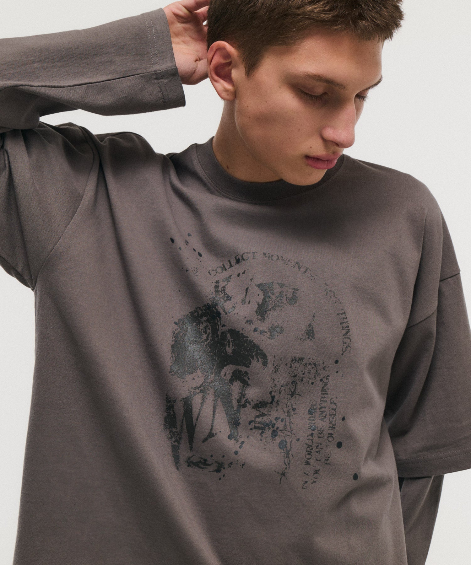 完売品✨24年 エンフォルド レイヤードロングスリーブシャツ 異素材 洗える 配色レイヤードロングスリーブTシャツ【洗える