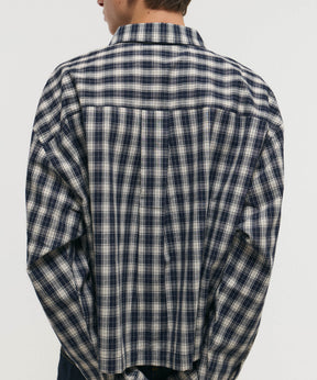 SHORT-BODY LONG-SLEEVED CHECKED SHIRT / ショート丈長袖チェックシャツ