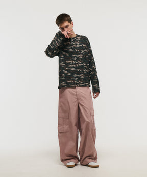 HENLEY CAMO WAFFLE LONG-SLEEVE TEE / カモ総柄ヘンリーネックサーマルロンT