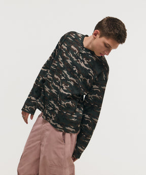 HENLEY CAMO WAFFLE LONG-SLEEVE TEE / カモ総柄ヘンリーネックサーマルロンT