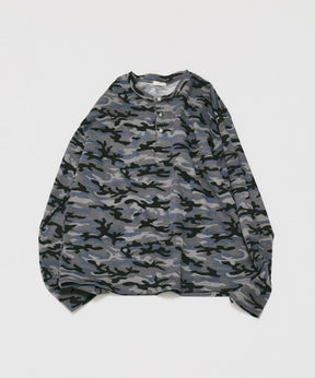 HENLEY CAMO WAFFLE LONG-SLEEVE TEE / カモ総柄ヘンリーネックサーマルロンT
