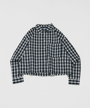 SHORT-BODY LONG-SLEEVED CHECKED SHIRT / ショート丈長袖チェックシャツ