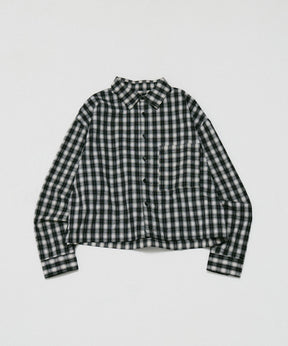 SHORT-BODY LONG-SLEEVED CHECKED SHIRT / ショート丈長袖チェックシャツ