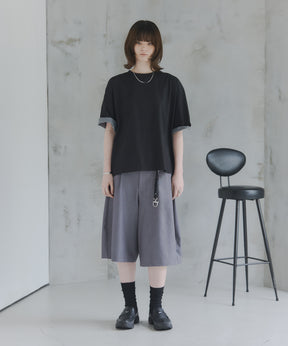 Turn-Up Sleeve T-Shirt / 2wayスリーブTシャツ