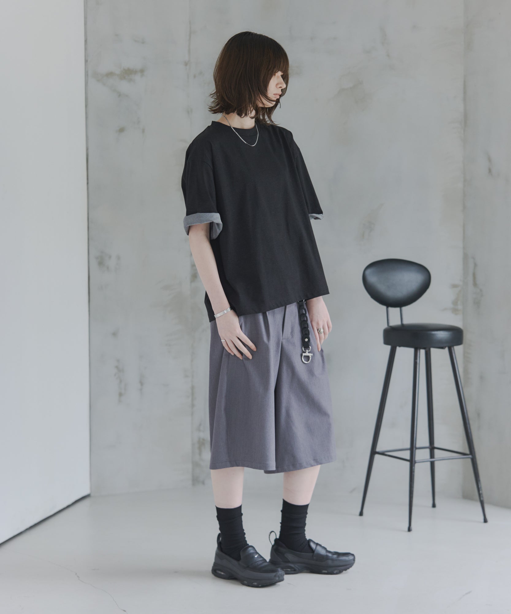 Turn-Up Sleeve T-Shirt / 2wayスリーブTシャツ
