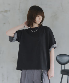Turn-Up Sleeve T-Shirt / 2wayスリーブTシャツ