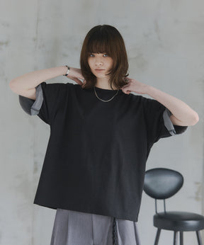 Turn-Up Sleeve T-Shirt / 2wayスリーブTシャツ