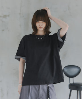 Turn-Up Sleeve T-Shirt / 2wayスリーブTシャツ