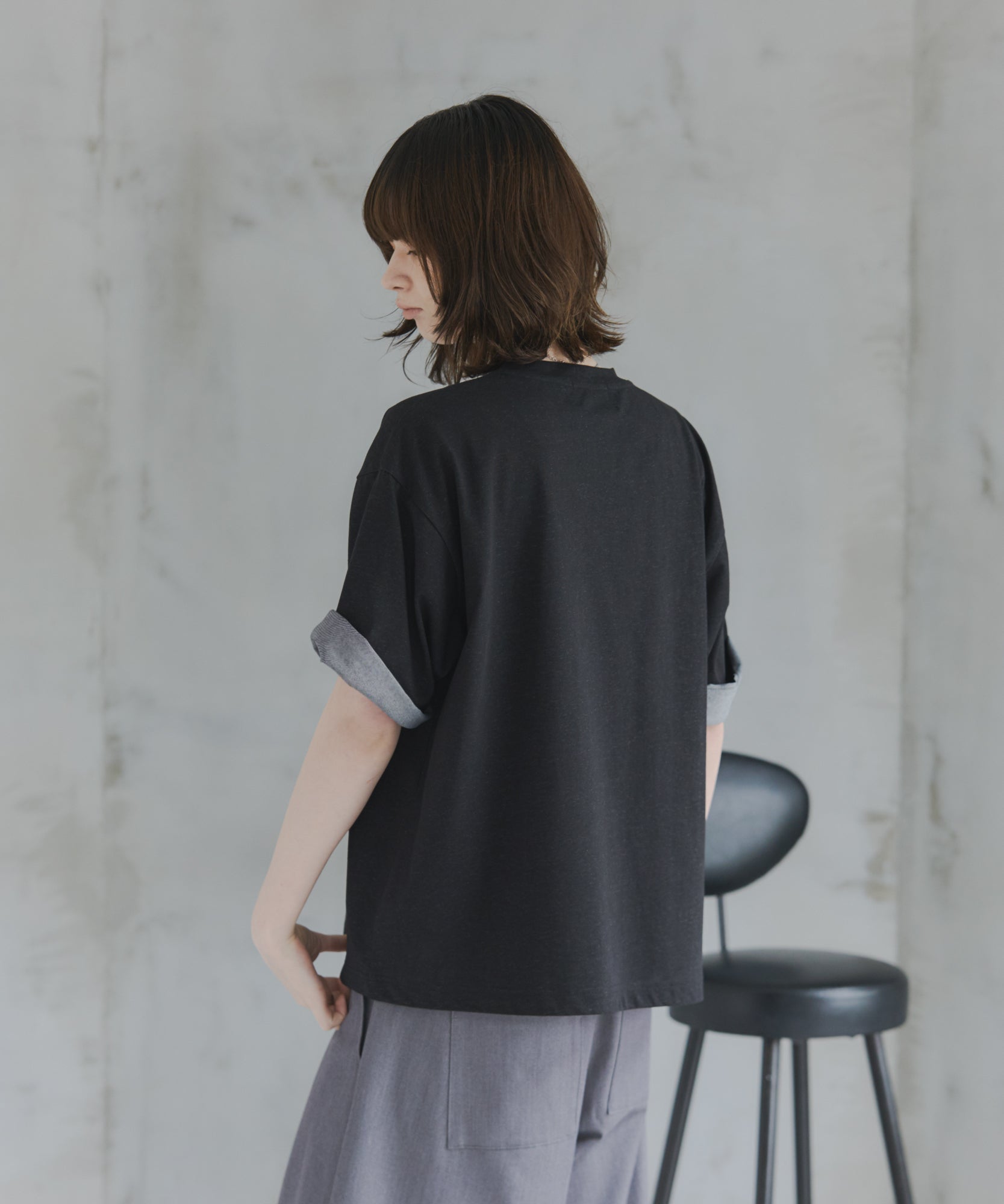 Turn-Up Sleeve T-Shirt / 2wayスリーブTシャツ