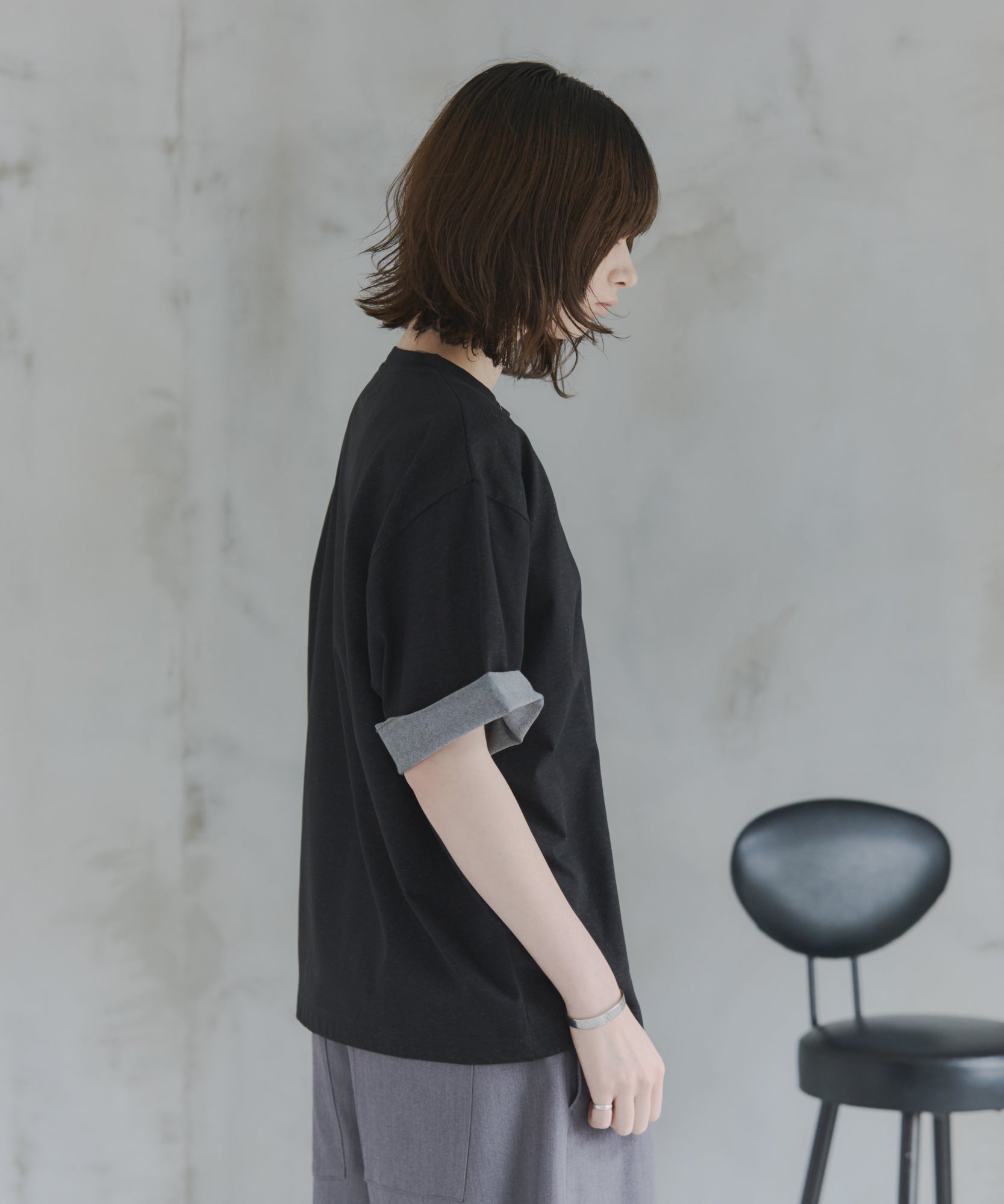 Turn-Up Sleeve T-Shirt / 2wayスリーブTシャツ