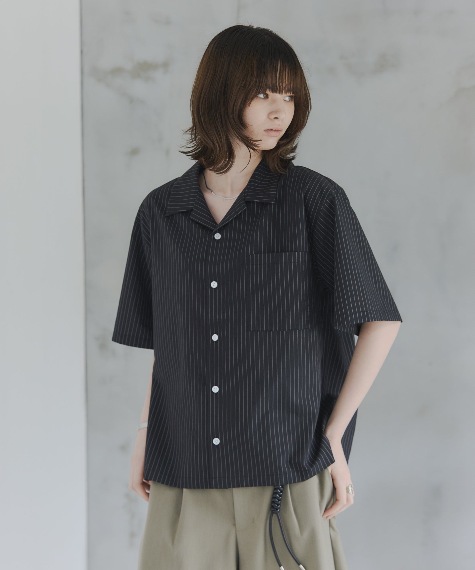 Short-Length Open-Collar Shirt / ショート丈 オープンカラーシャツ