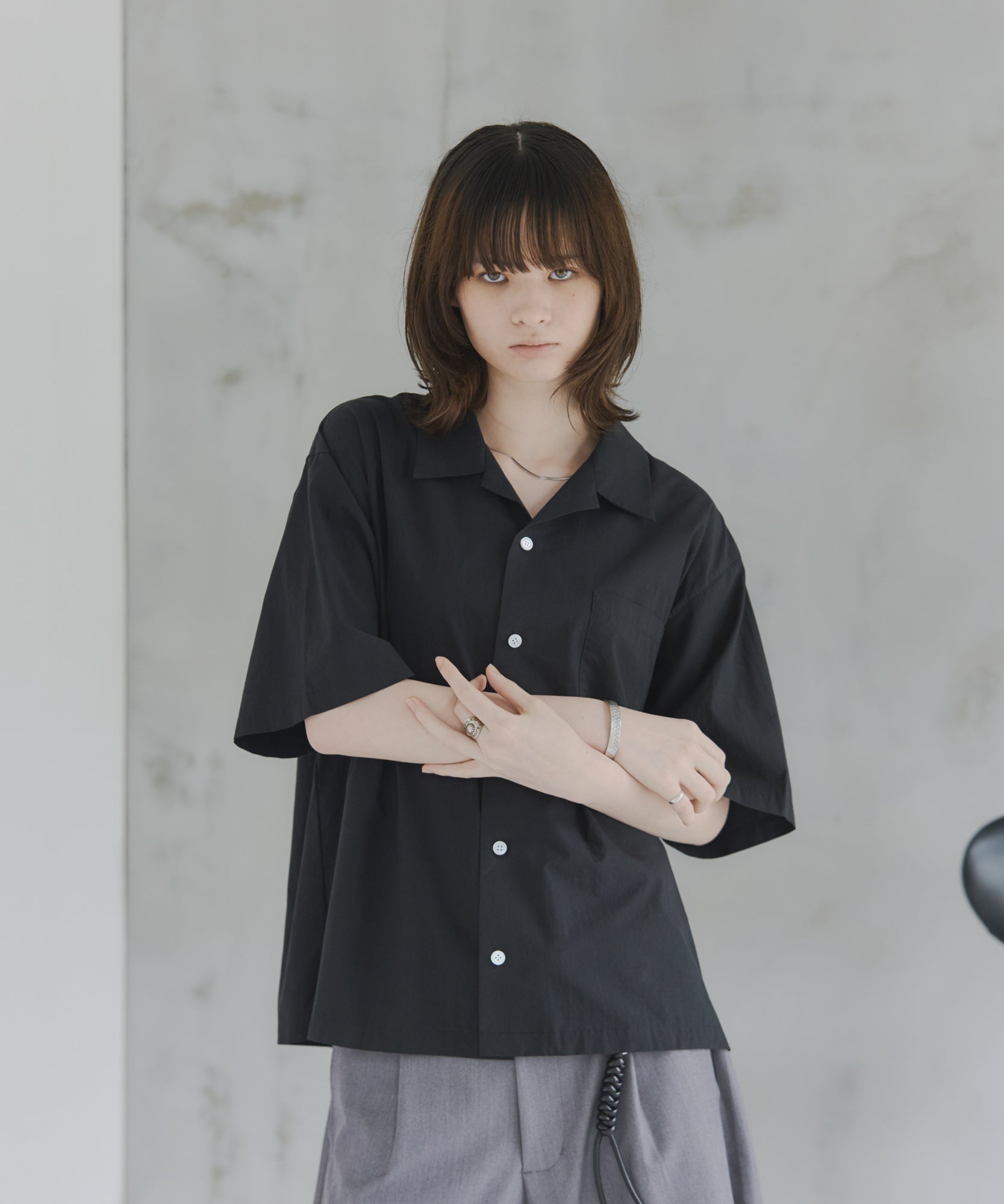 Short-Length Open-Collar Shirt / ショート丈 オープンカラーシャツ