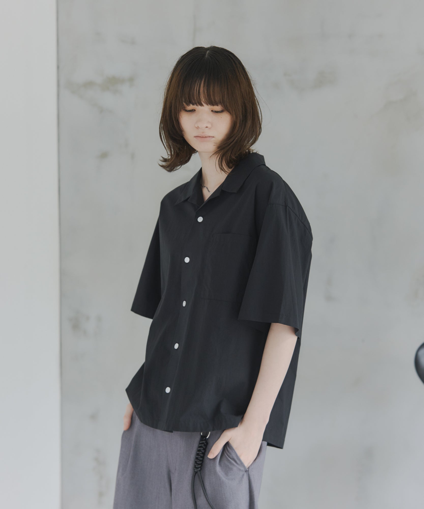 Short-Length Open-Collar Shirt / ショート丈 オープンカラーシャツ