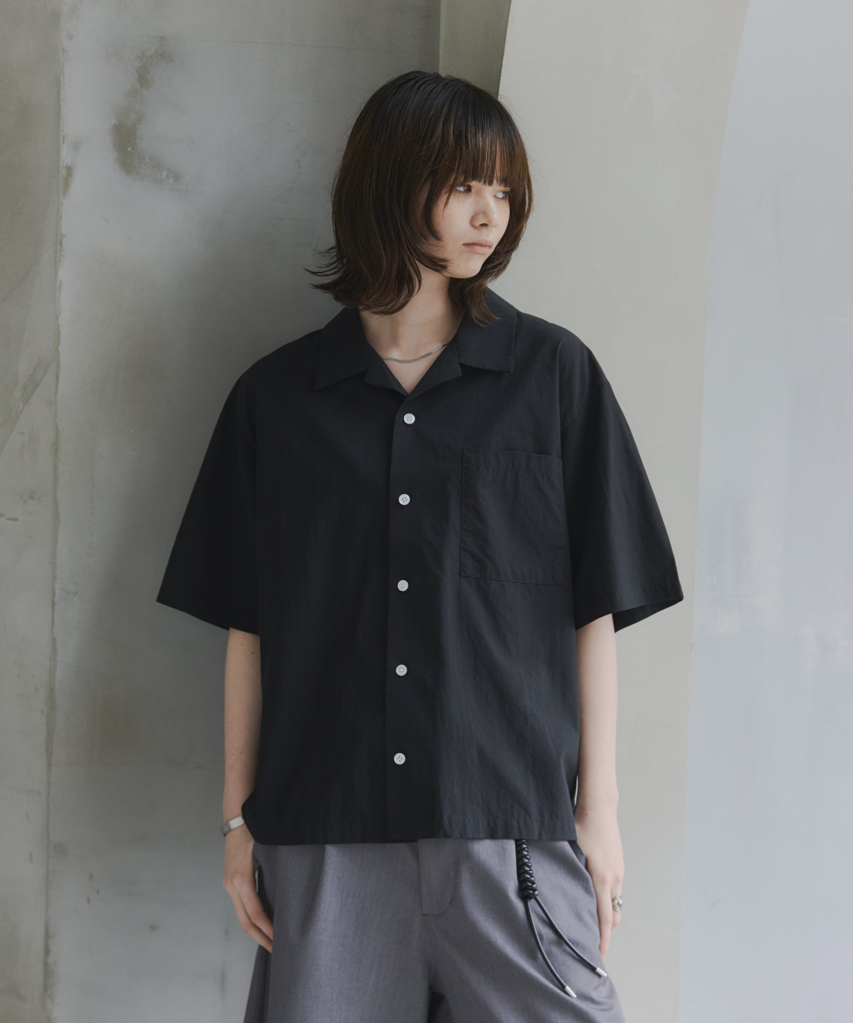 Short-Length Open-Collar Shirt / ショート丈 オープンカラーシャツ