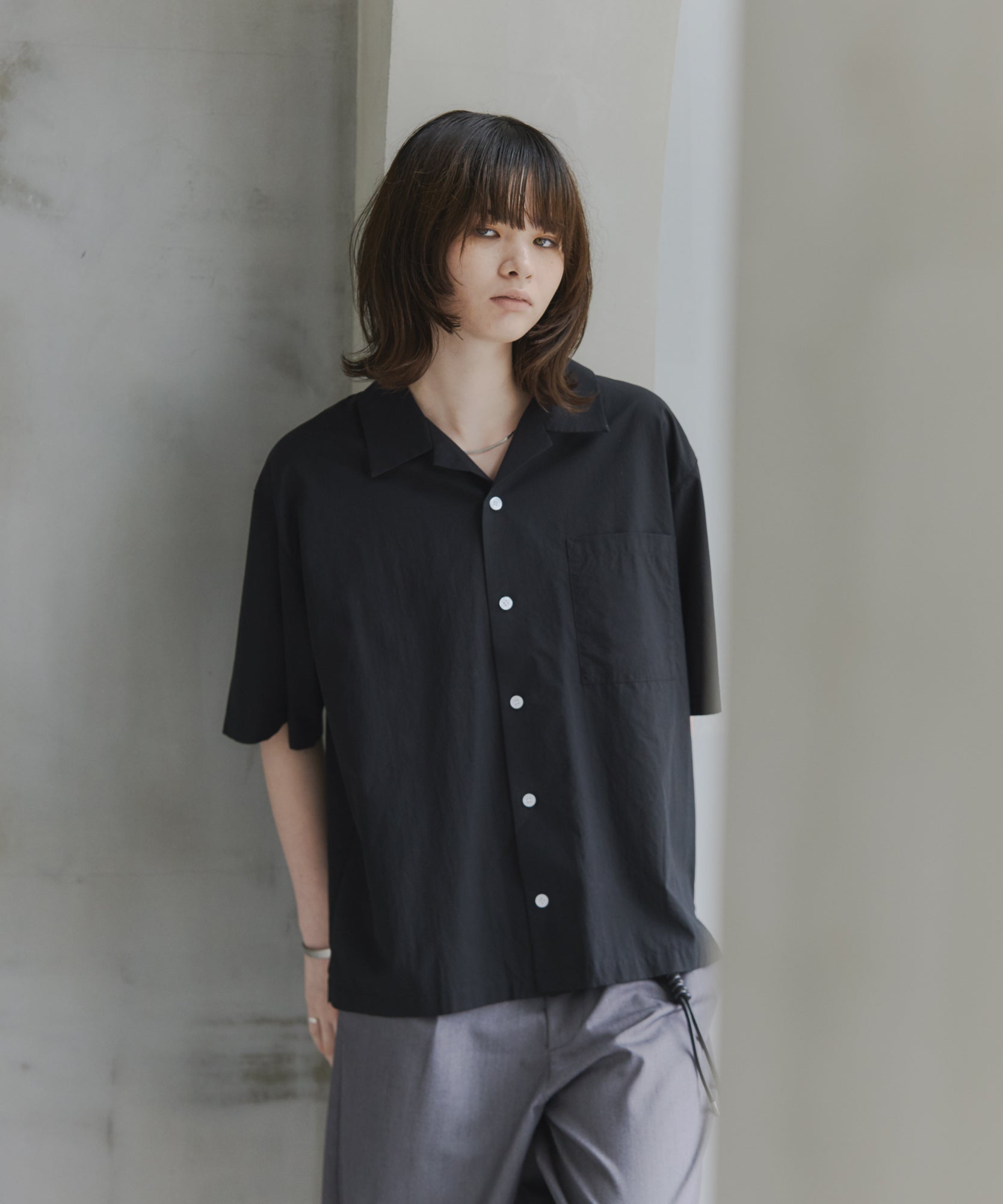 Short-Length Open-Collar Shirt / ショート丈 オープンカラーシャツ