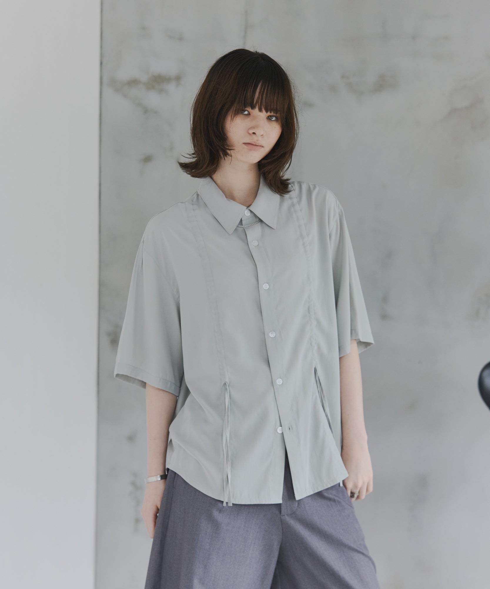 Gathered Short-Sleeve Shirt / ギャザー入り半袖シャツ