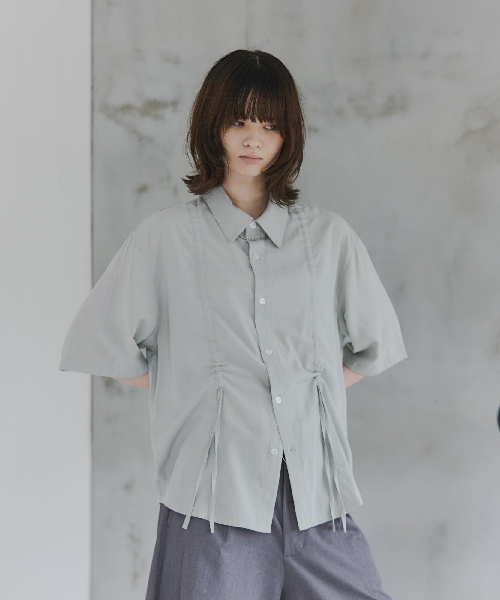 Gathered Short-Sleeve Shirt / ギャザー入り半袖シャツ