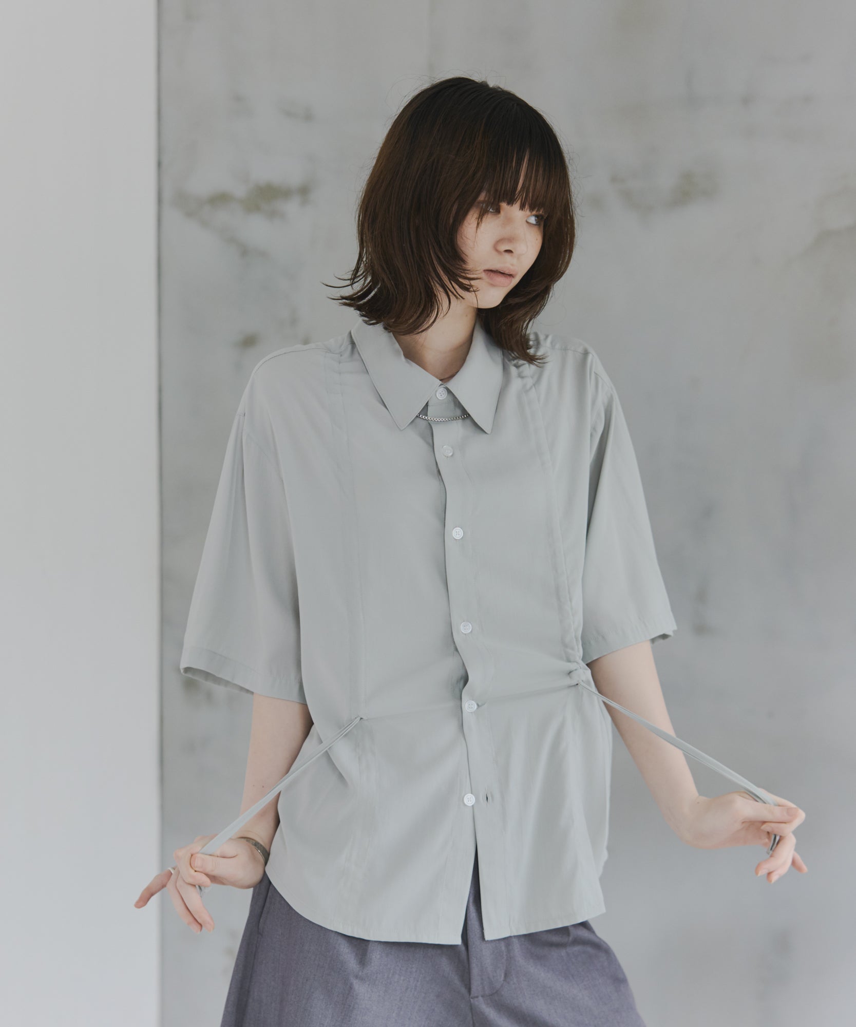 Gathered Short-Sleeve Shirt / ギャザー入り半袖シャツ