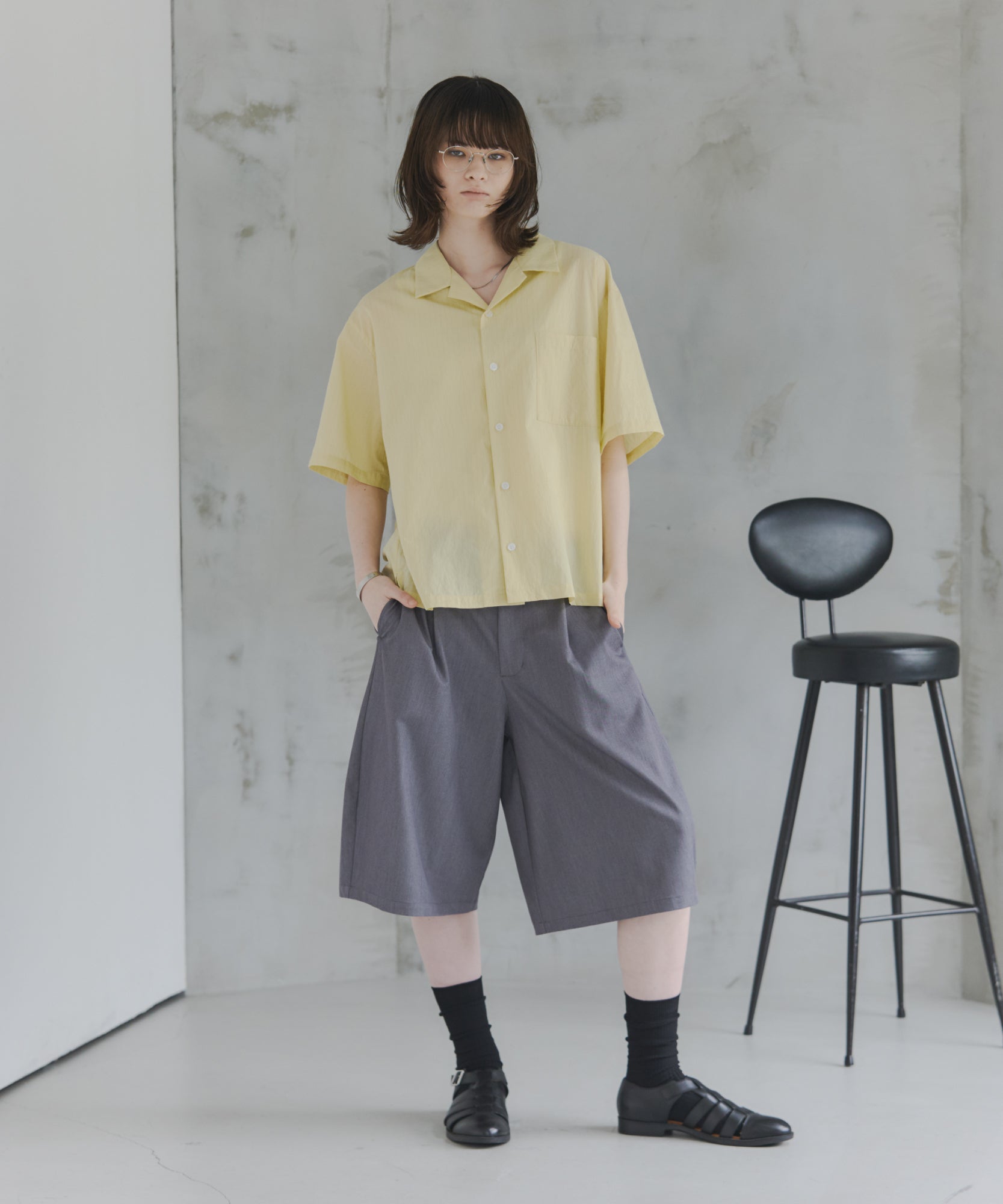Short-Length Open-Collar Shirt / ショート丈 オープンカラーシャツ