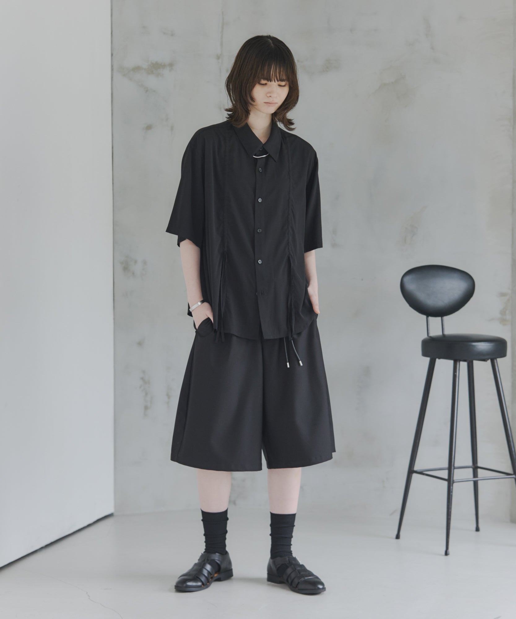 Gathered Short-Sleeve Shirt / ギャザー入り半袖シャツ