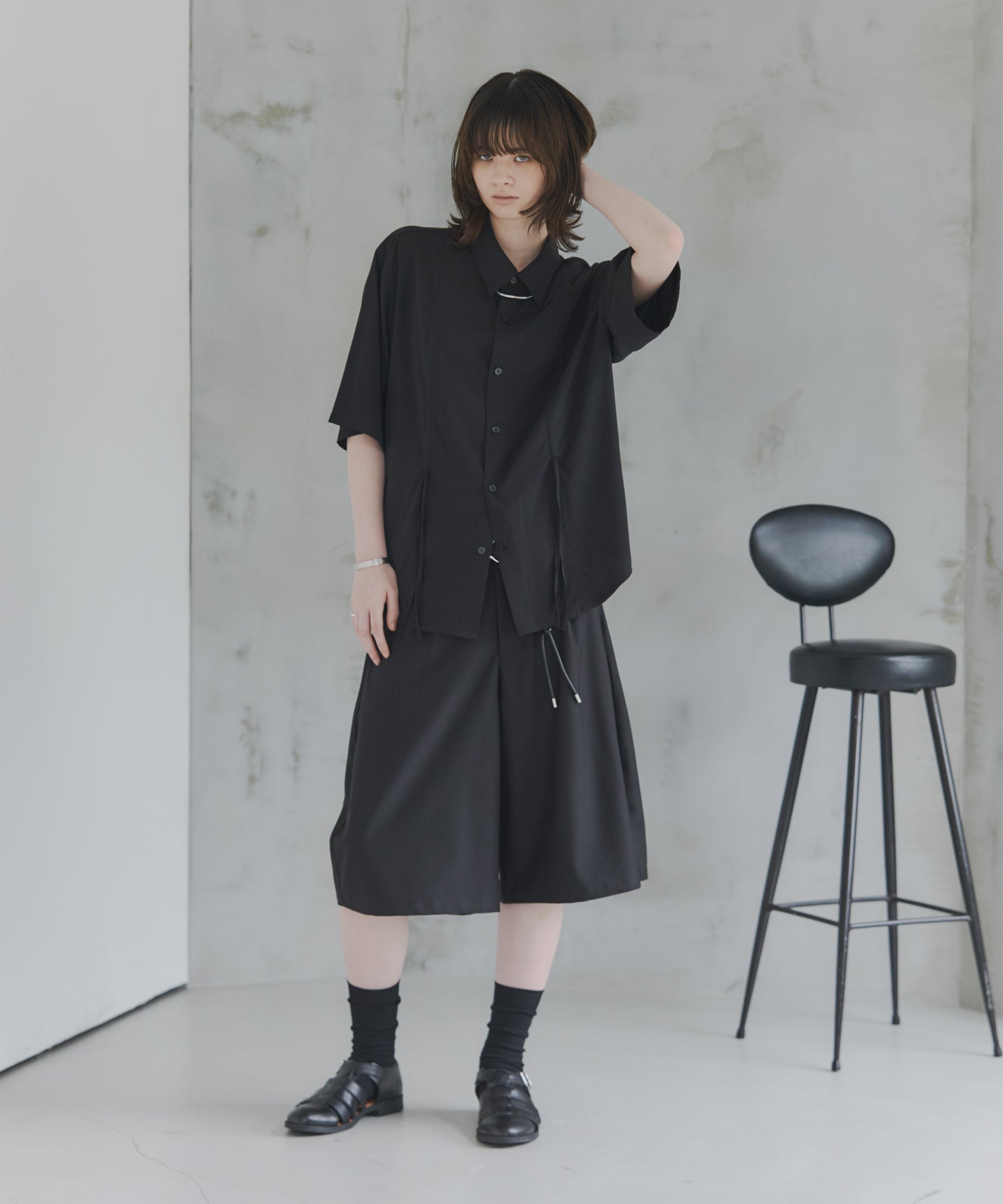 Gathered Short-Sleeve Shirt / ギャザー入り半袖シャツ