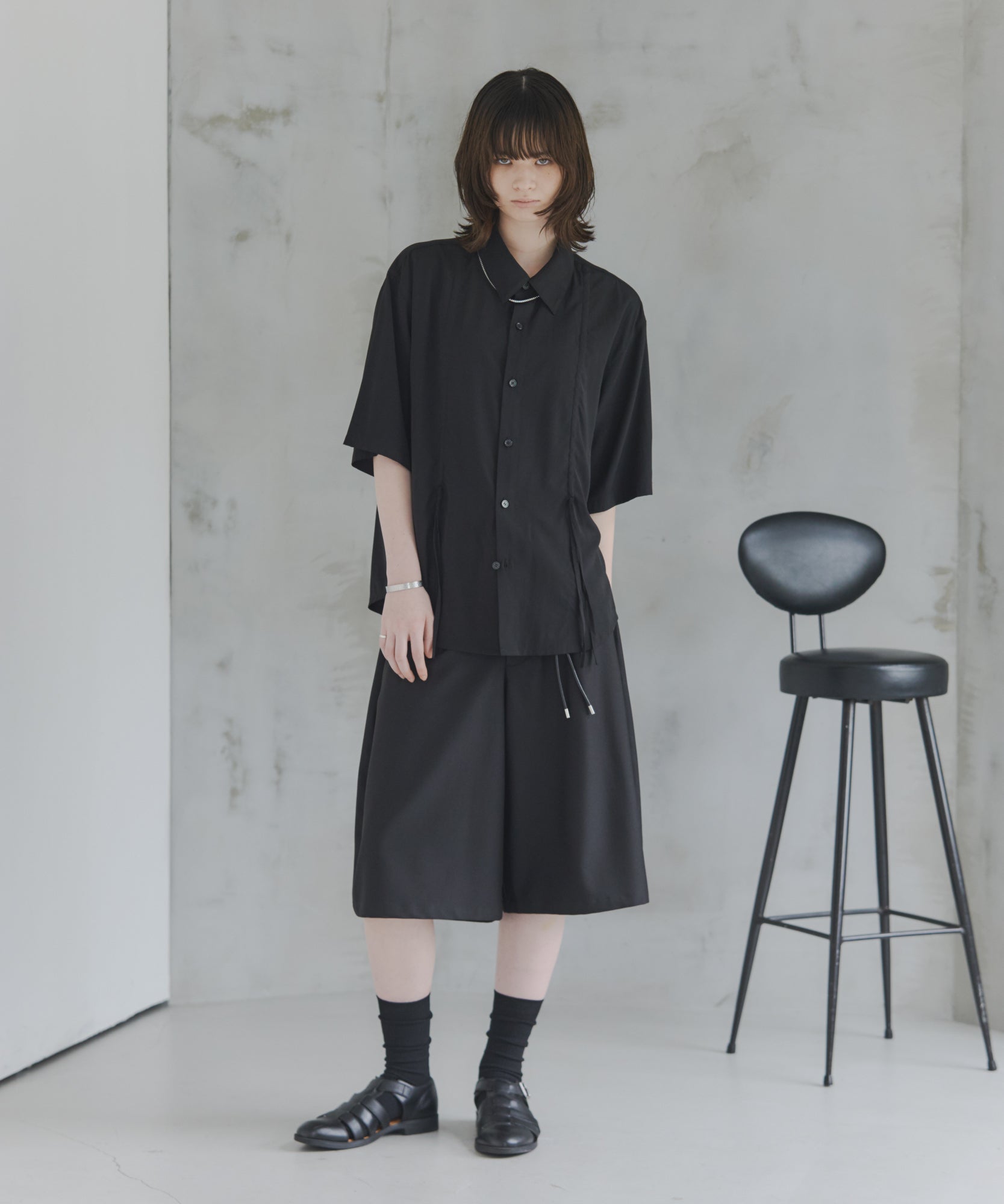 Gathered Short-Sleeve Shirt / ギャザー入り半袖シャツ