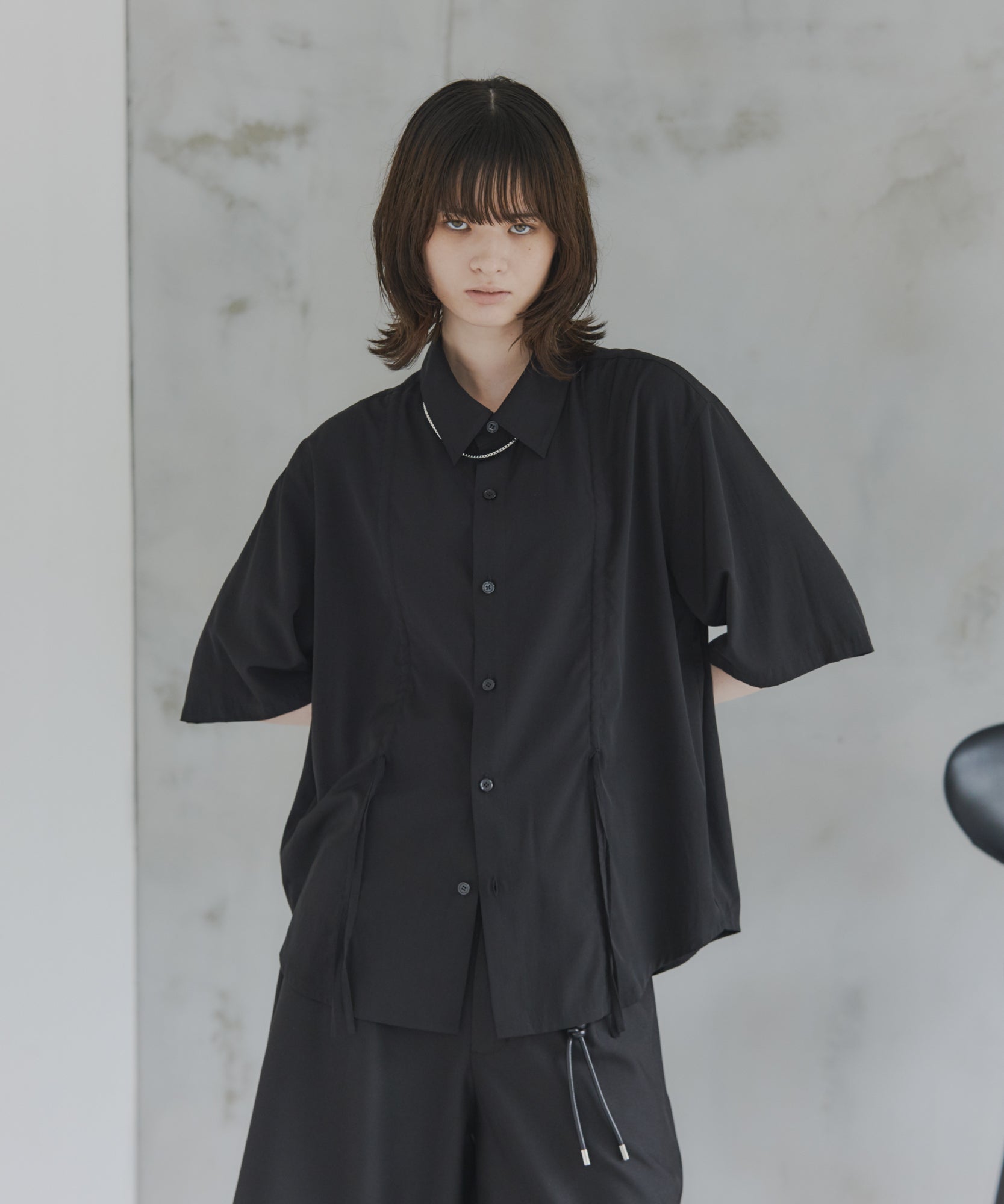 Gathered Short-Sleeve Shirt / ギャザー入り半袖シャツ