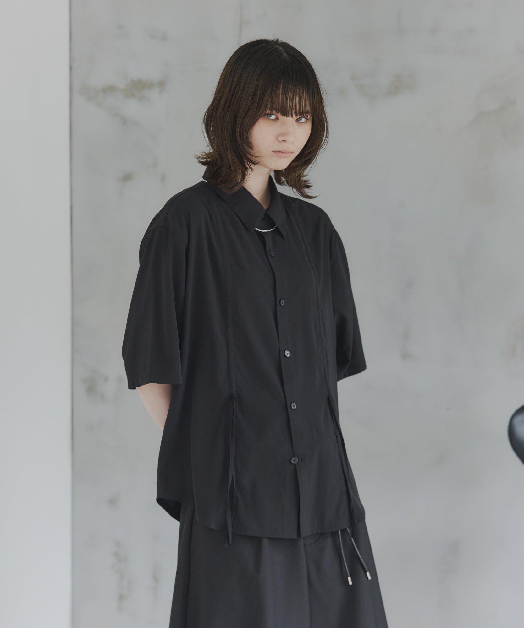 Gathered Short-Sleeve Shirt / ギャザー入り半袖シャツ