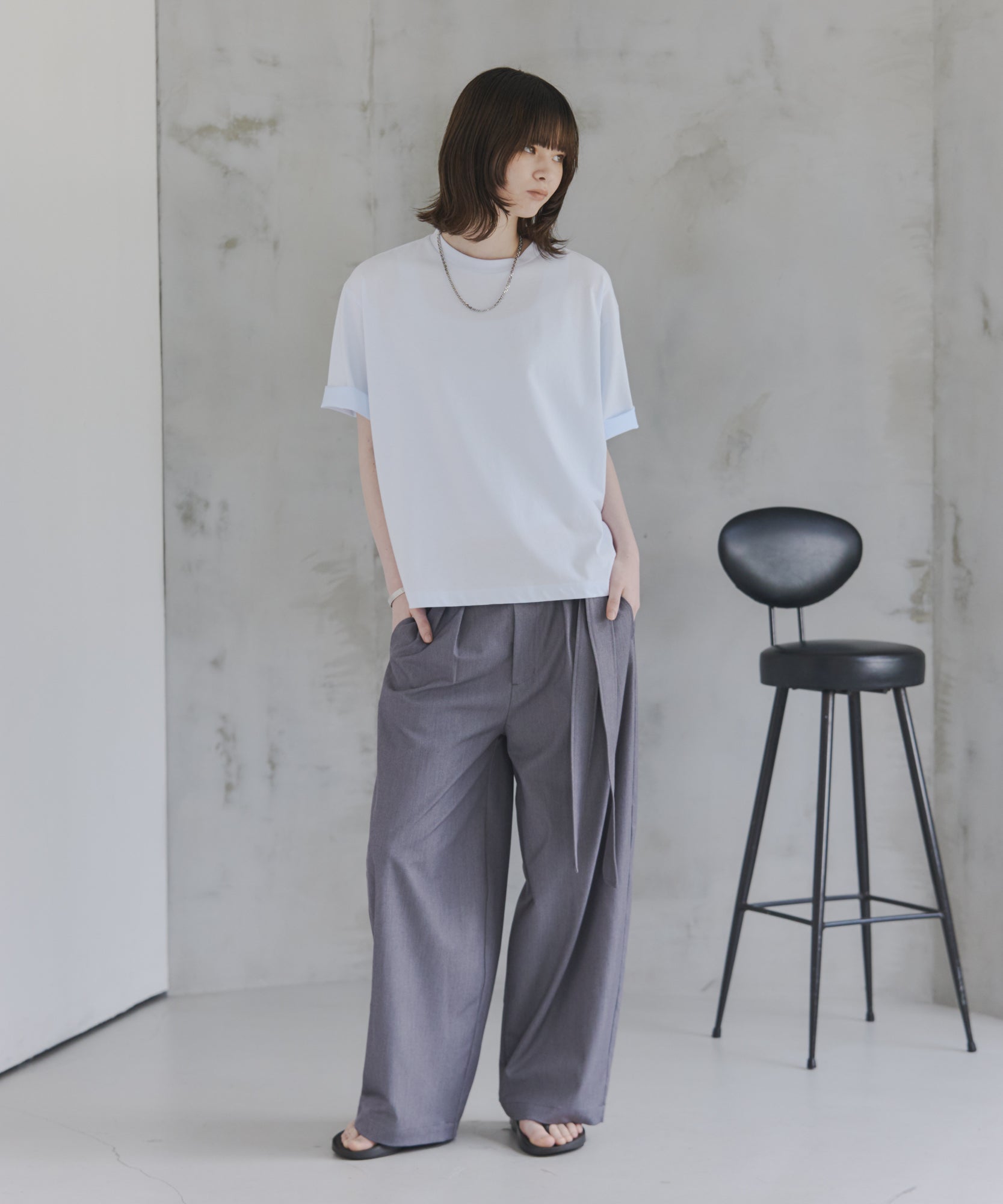 Turn-Up Sleeve T-Shirt / 2wayスリーブTシャツ