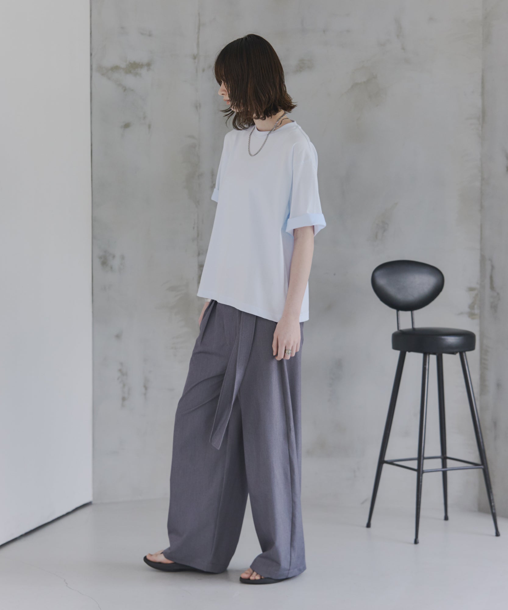 Turn-Up Sleeve T-Shirt / 2wayスリーブTシャツ