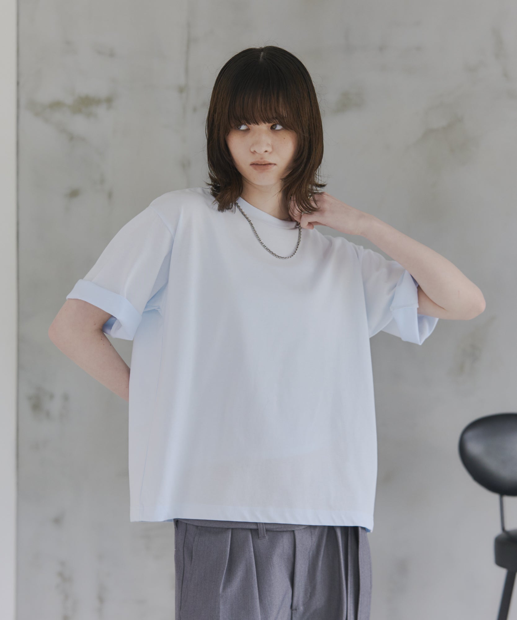 Turn-Up Sleeve T-Shirt / 2wayスリーブTシャツ