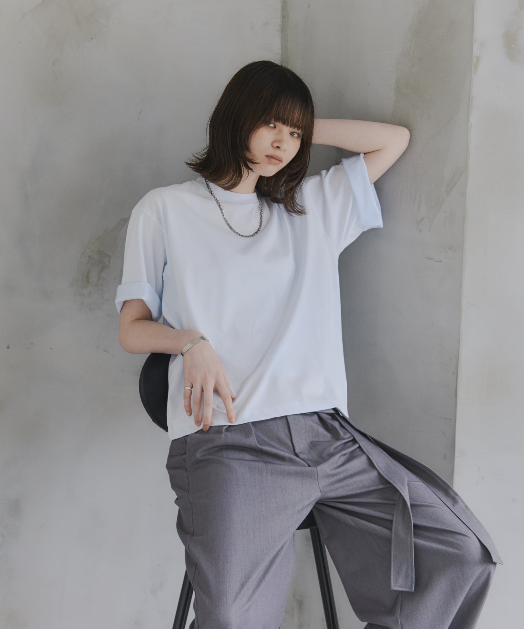 Turn-Up Sleeve T-Shirt / 2wayスリーブTシャツ