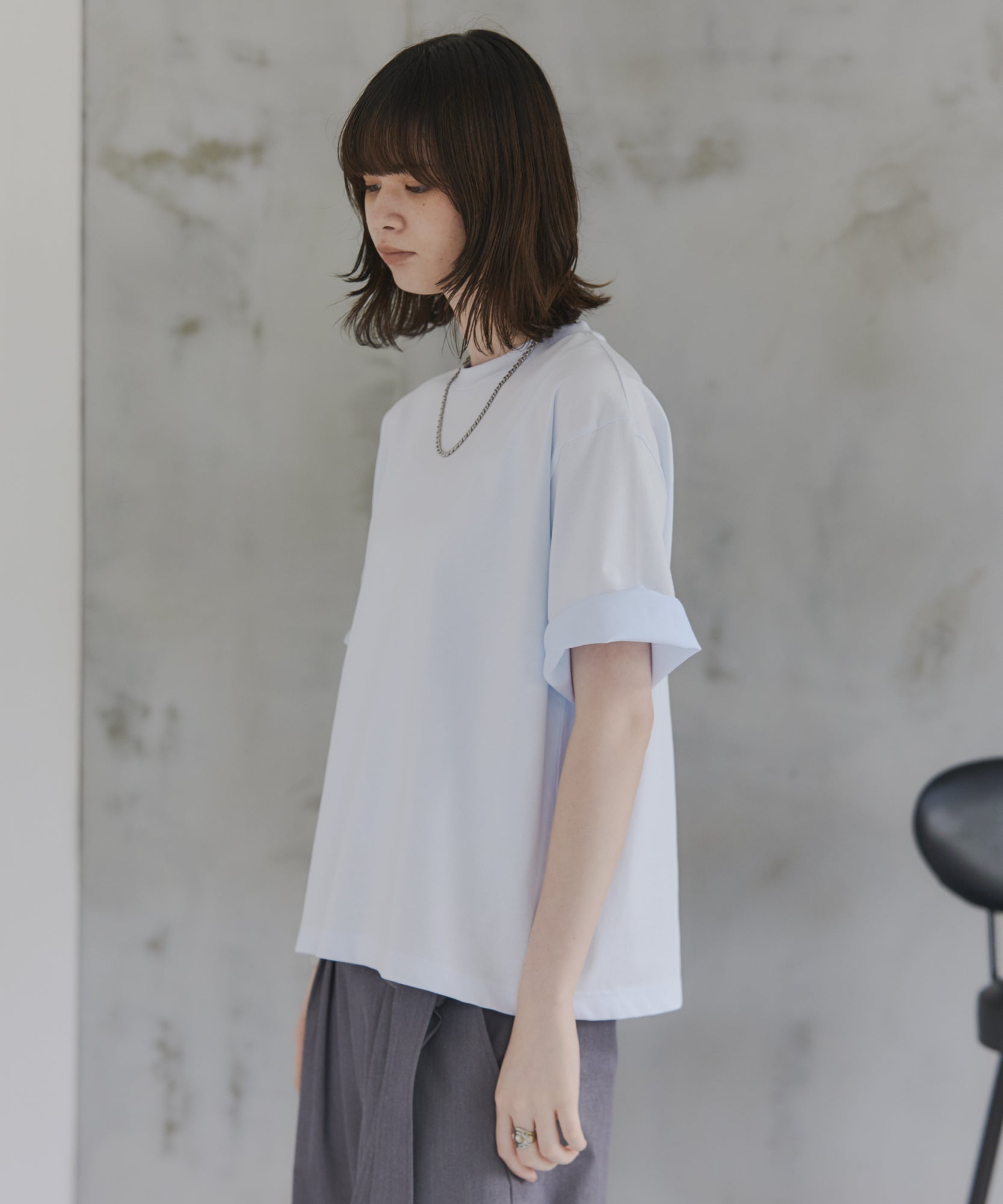 Turn-Up Sleeve T-Shirt / 2wayスリーブTシャツ