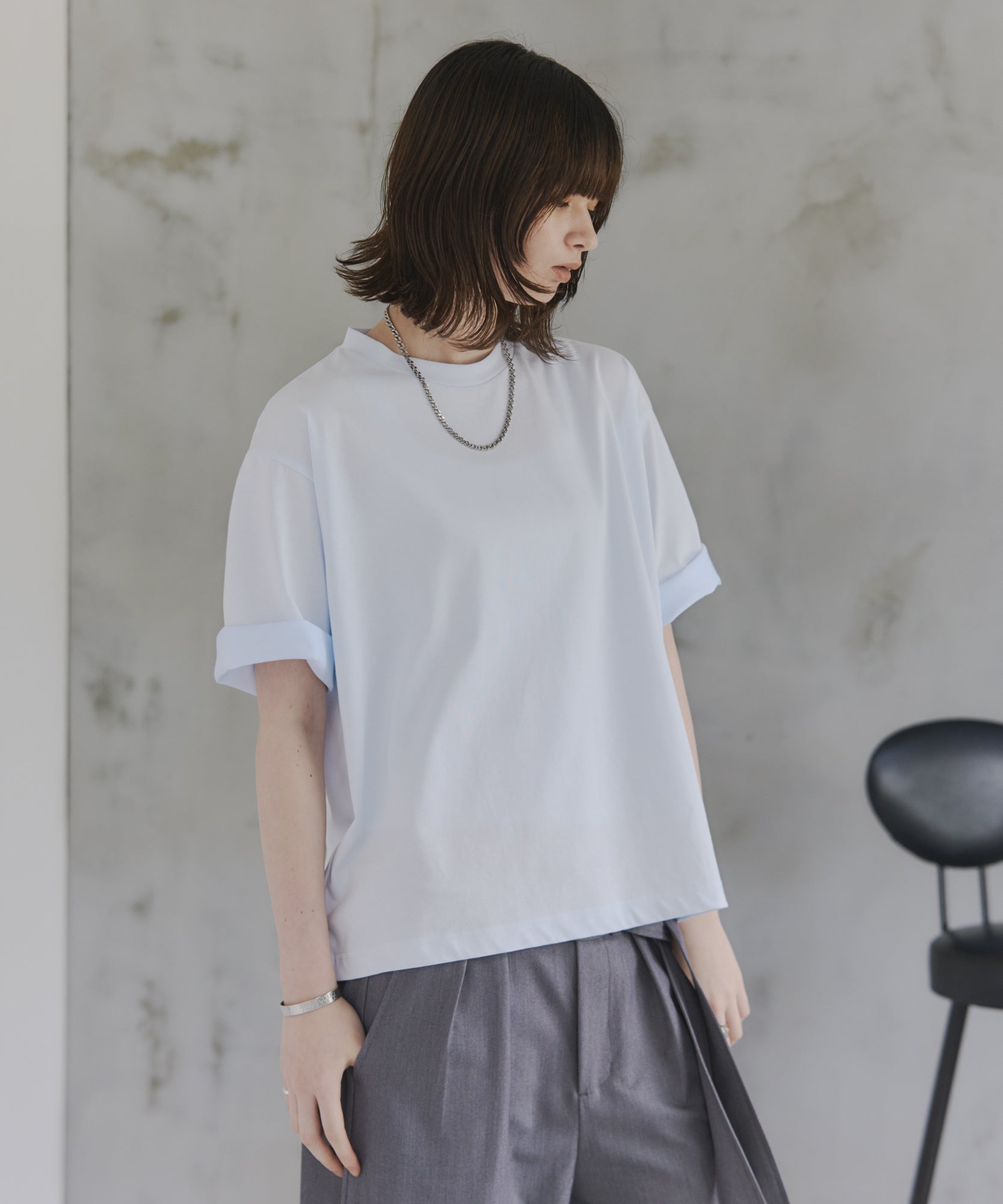 Turn-Up Sleeve T-Shirt / 2wayスリーブTシャツ
