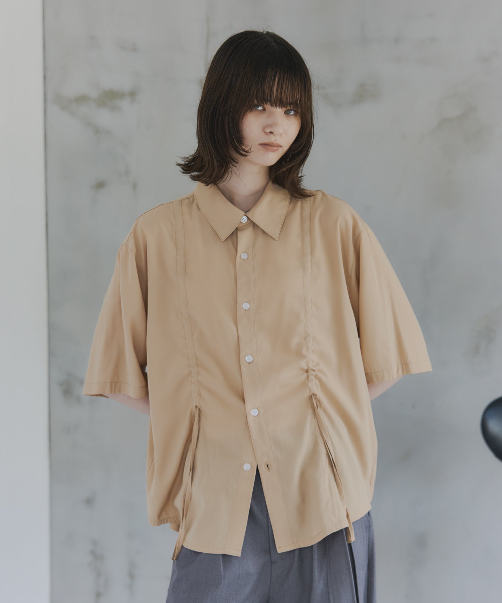 Gathered Short-Sleeve Shirt / ギャザー入り半袖シャツ
