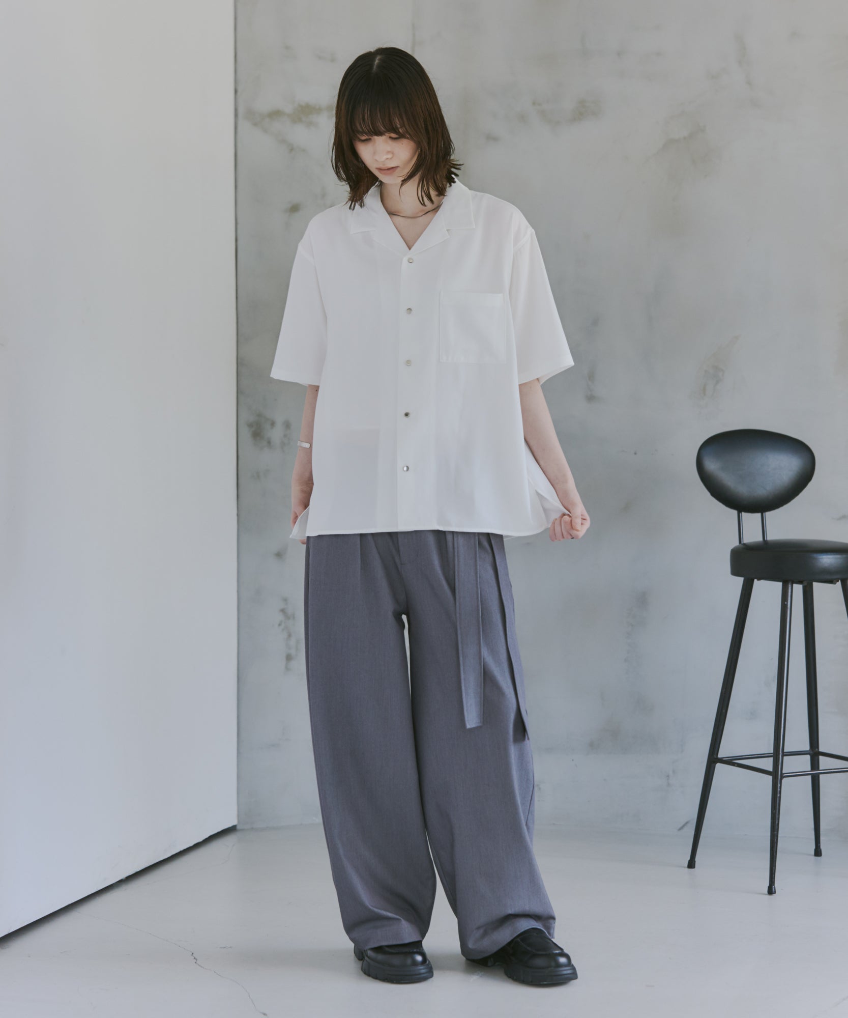 CONFIRM | Belted Slacks Wide Pants / ベルト付きワイドパンツ