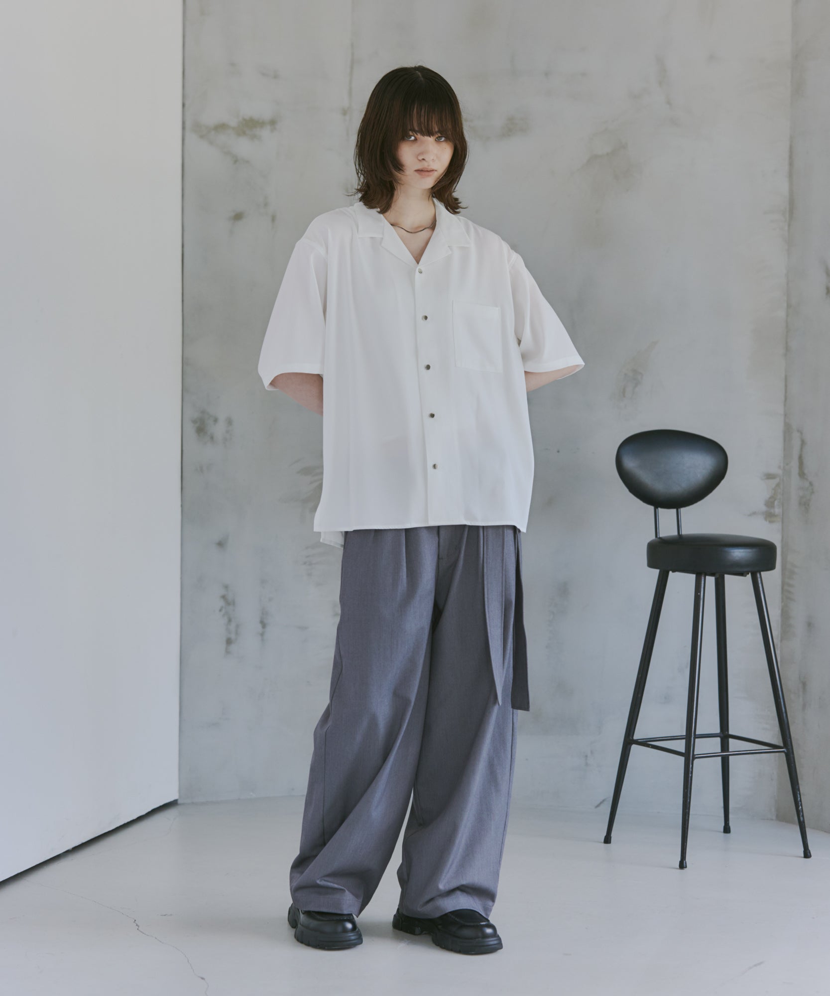 Belted Slacks Wide Pants / ベルト付きワイドパンツ