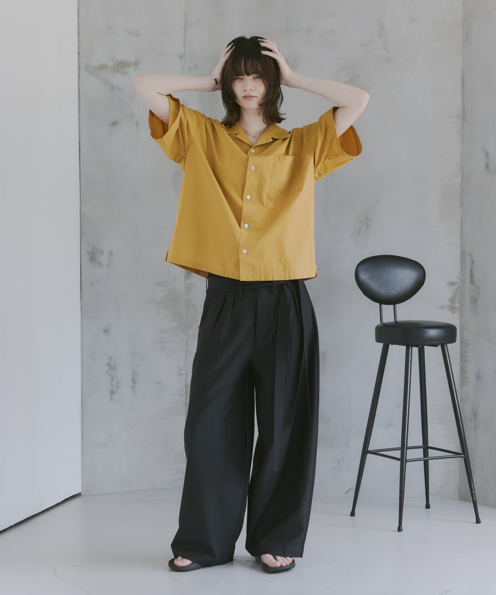 Short-Length Open-Collar Shirt / ショート丈 オープンカラーシャツ