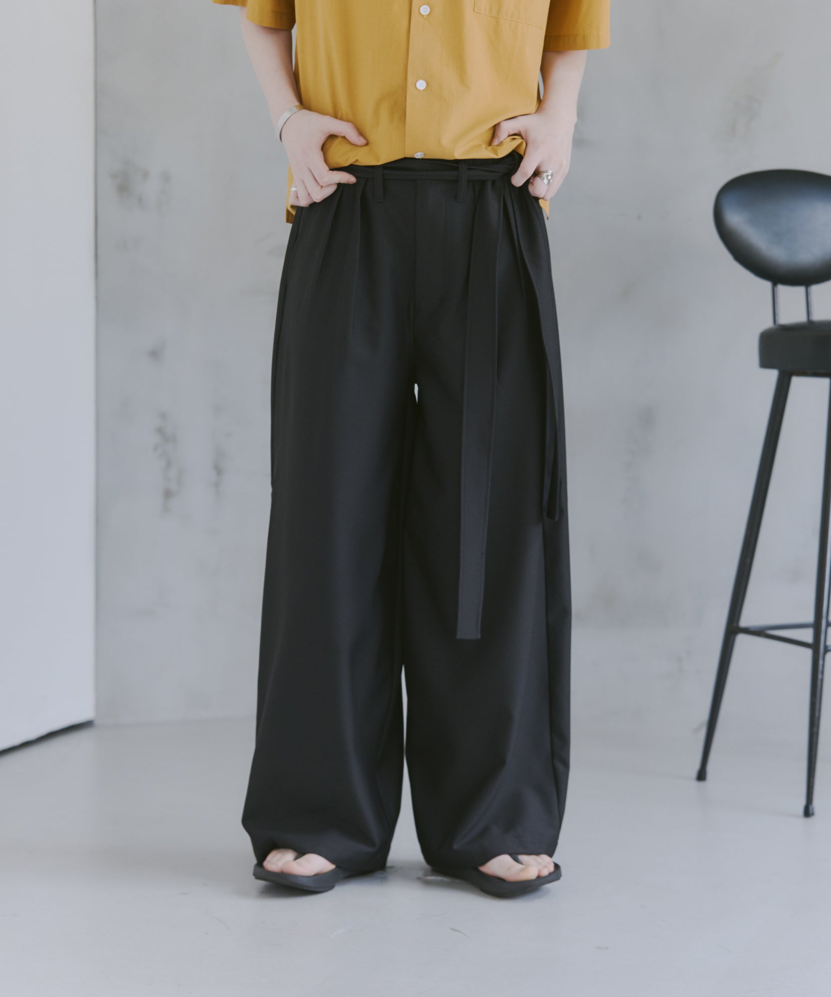 Belted Slacks Wide Pants / ベルト付きワイドパンツ