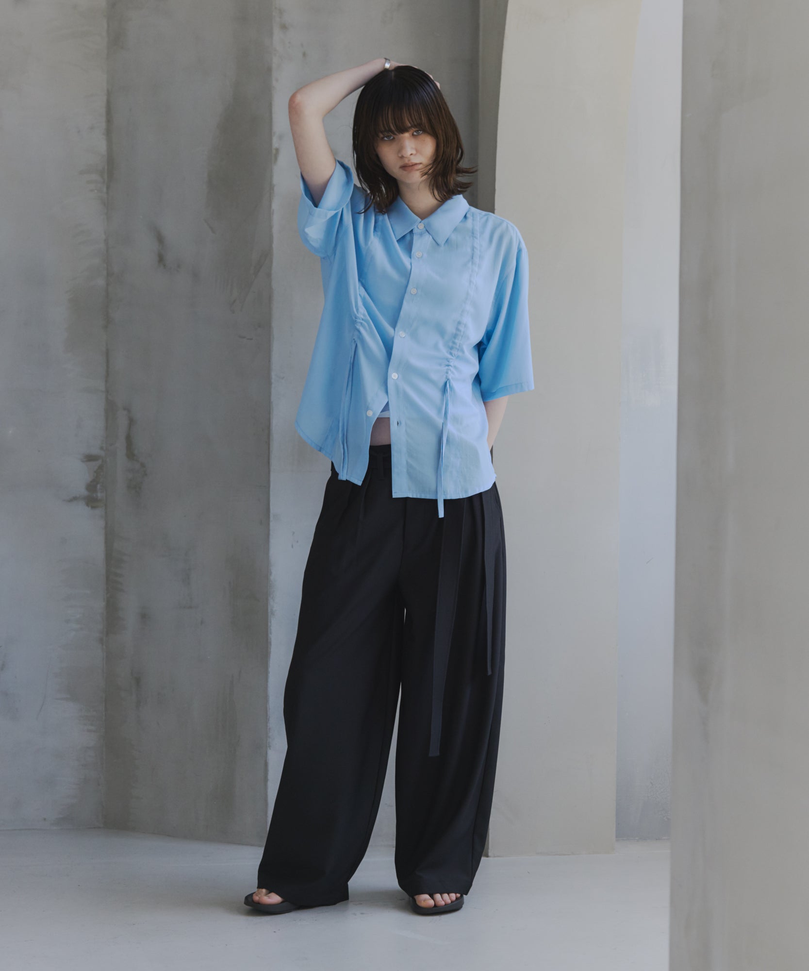 Gathered Short-Sleeve Shirt / ギャザー入り半袖シャツ