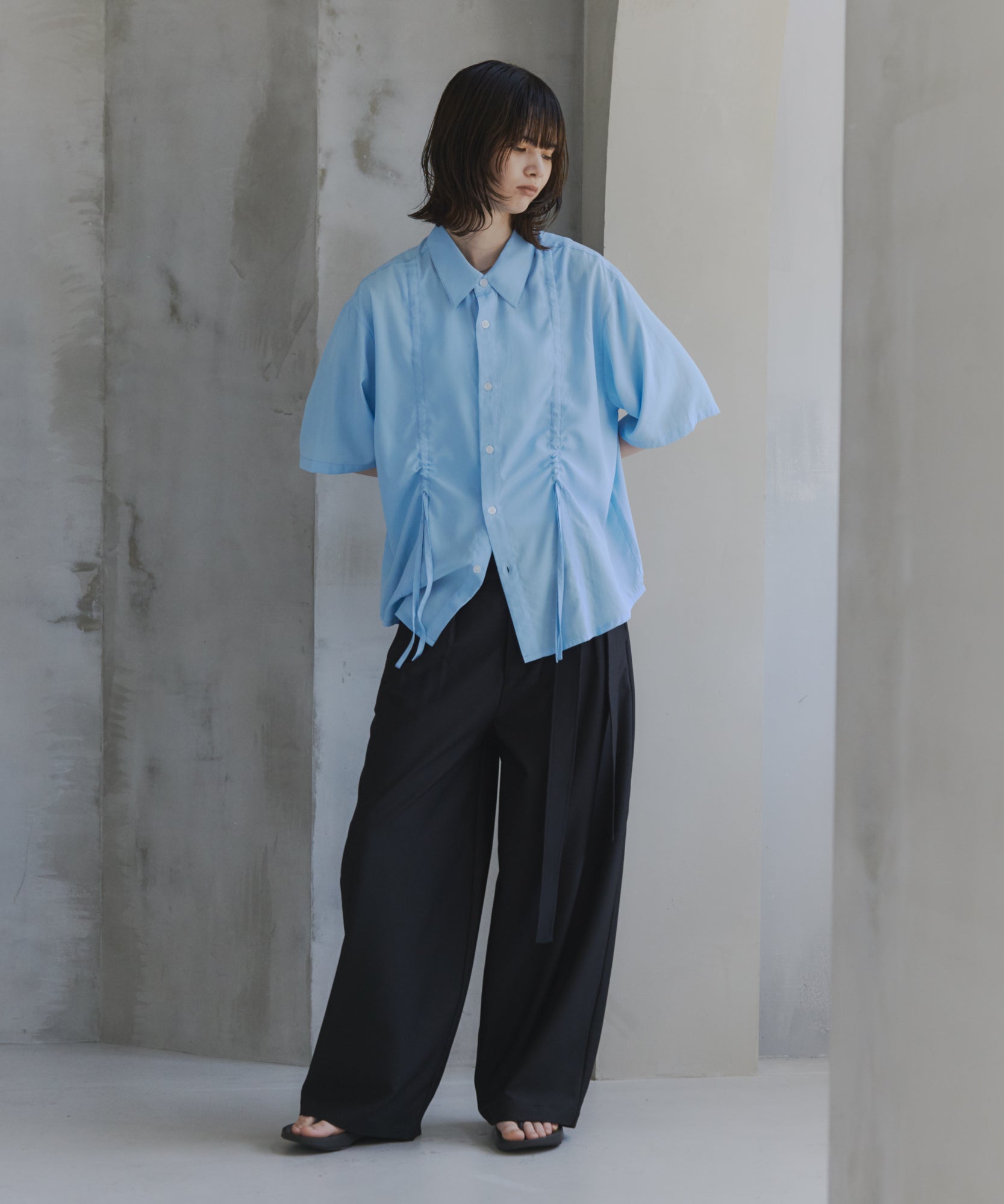 Gathered Short-Sleeve Shirt / ギャザー入り半袖シャツ