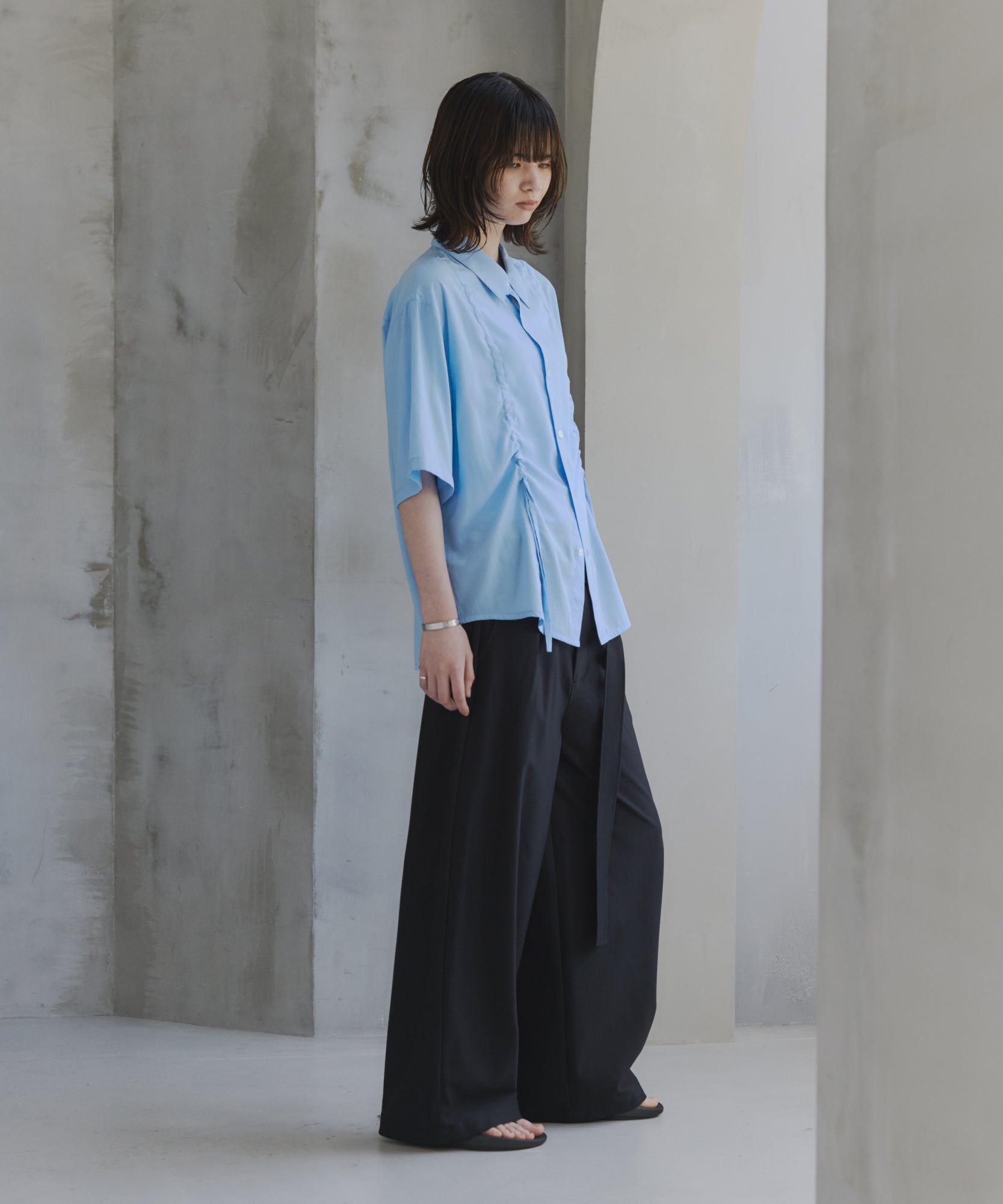 Gathered Short-Sleeve Shirt / ギャザー入り半袖シャツ