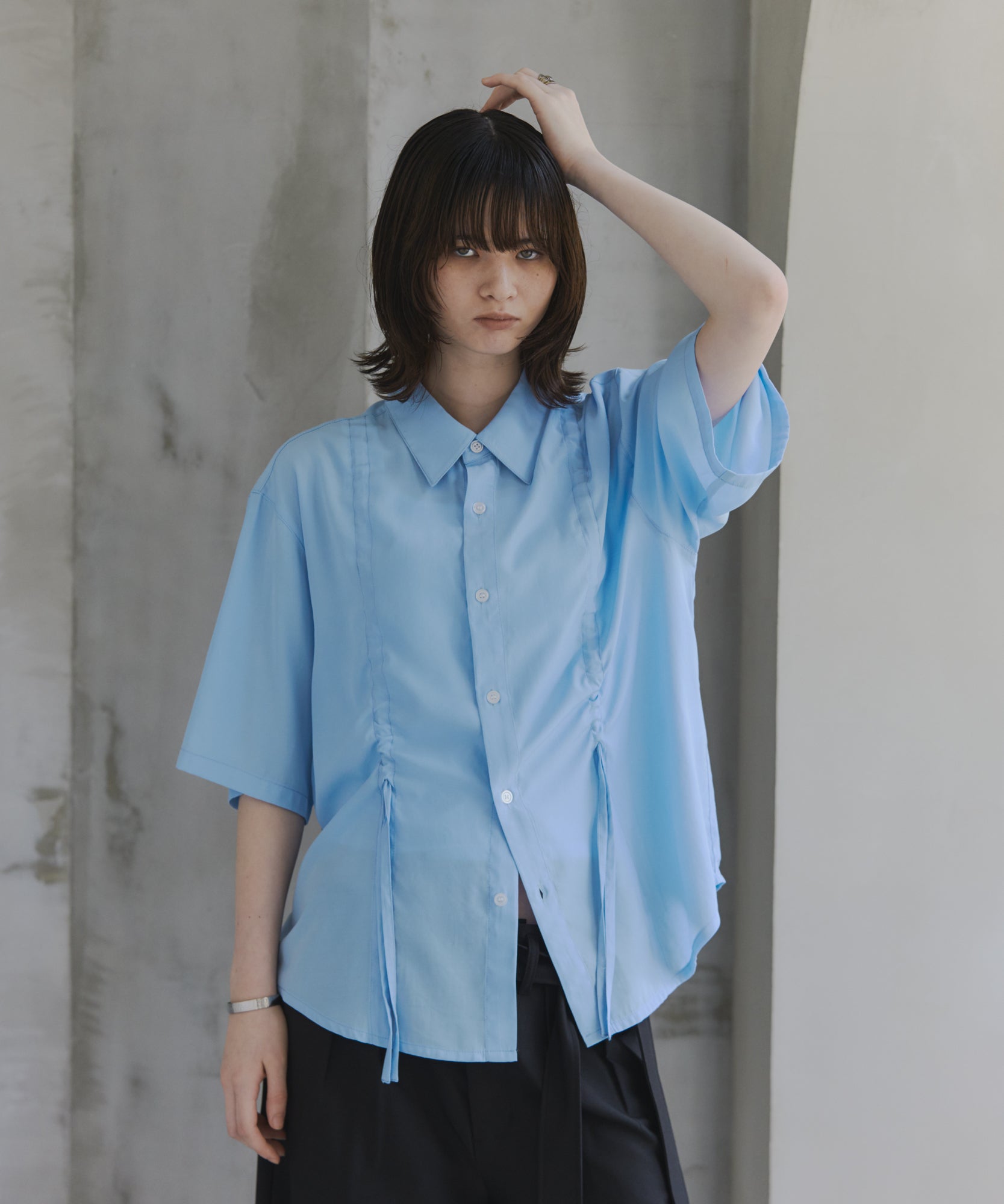 Gathered Short-Sleeve Shirt / ギャザー入り半袖シャツ