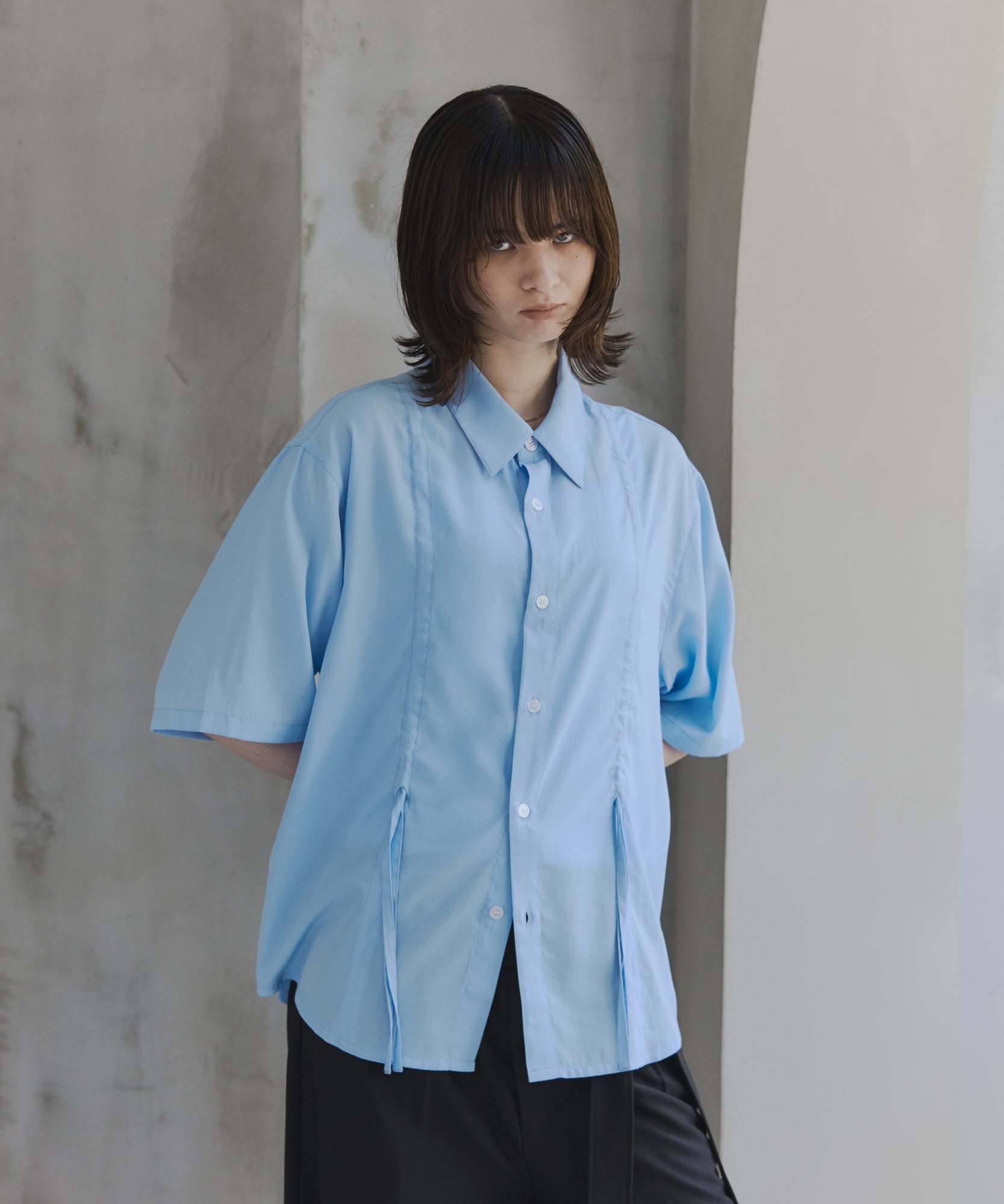 Gathered Short-Sleeve Shirt / ギャザー入り半袖シャツ