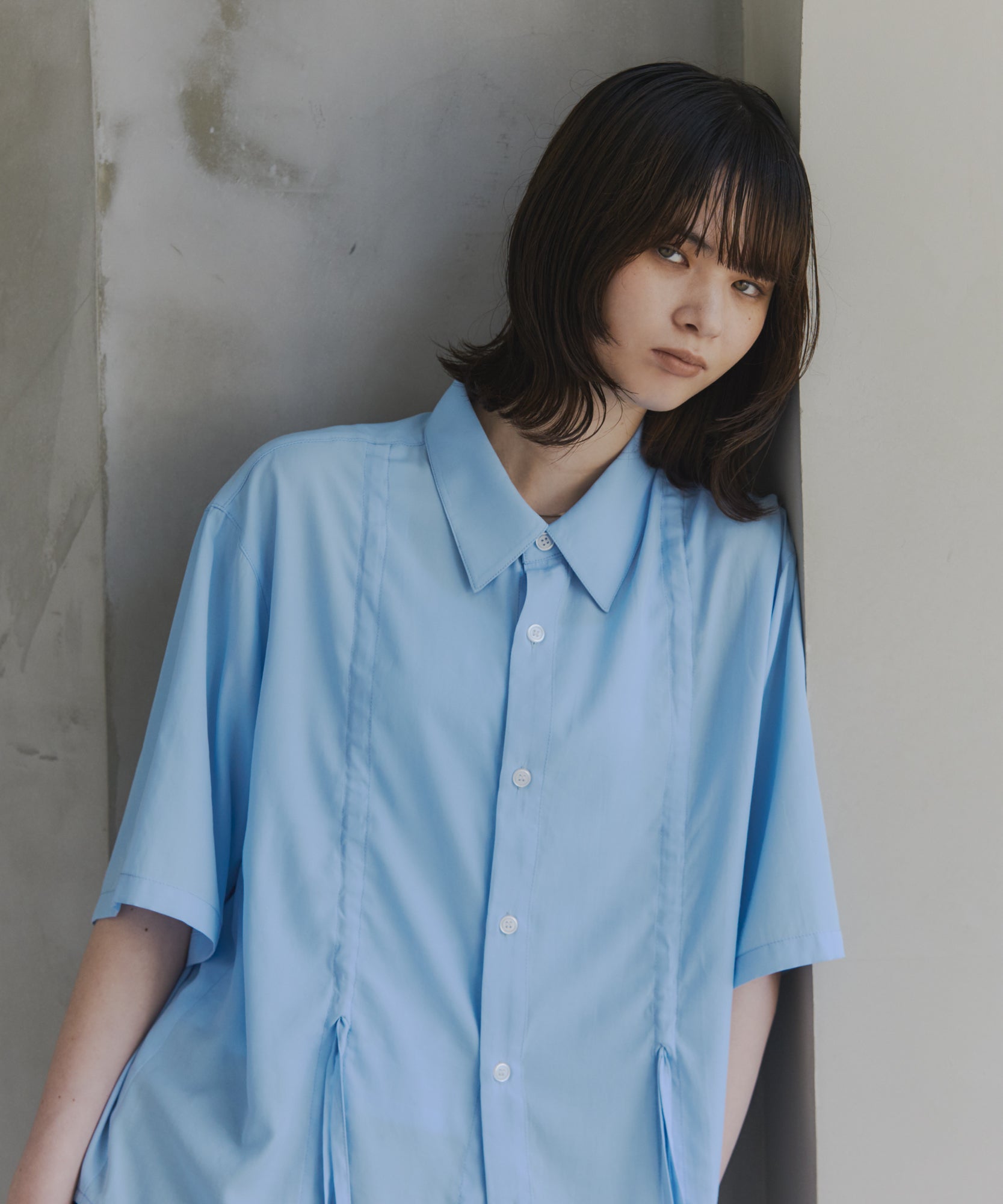 Gathered Short-Sleeve Shirt / ギャザー入り半袖シャツ