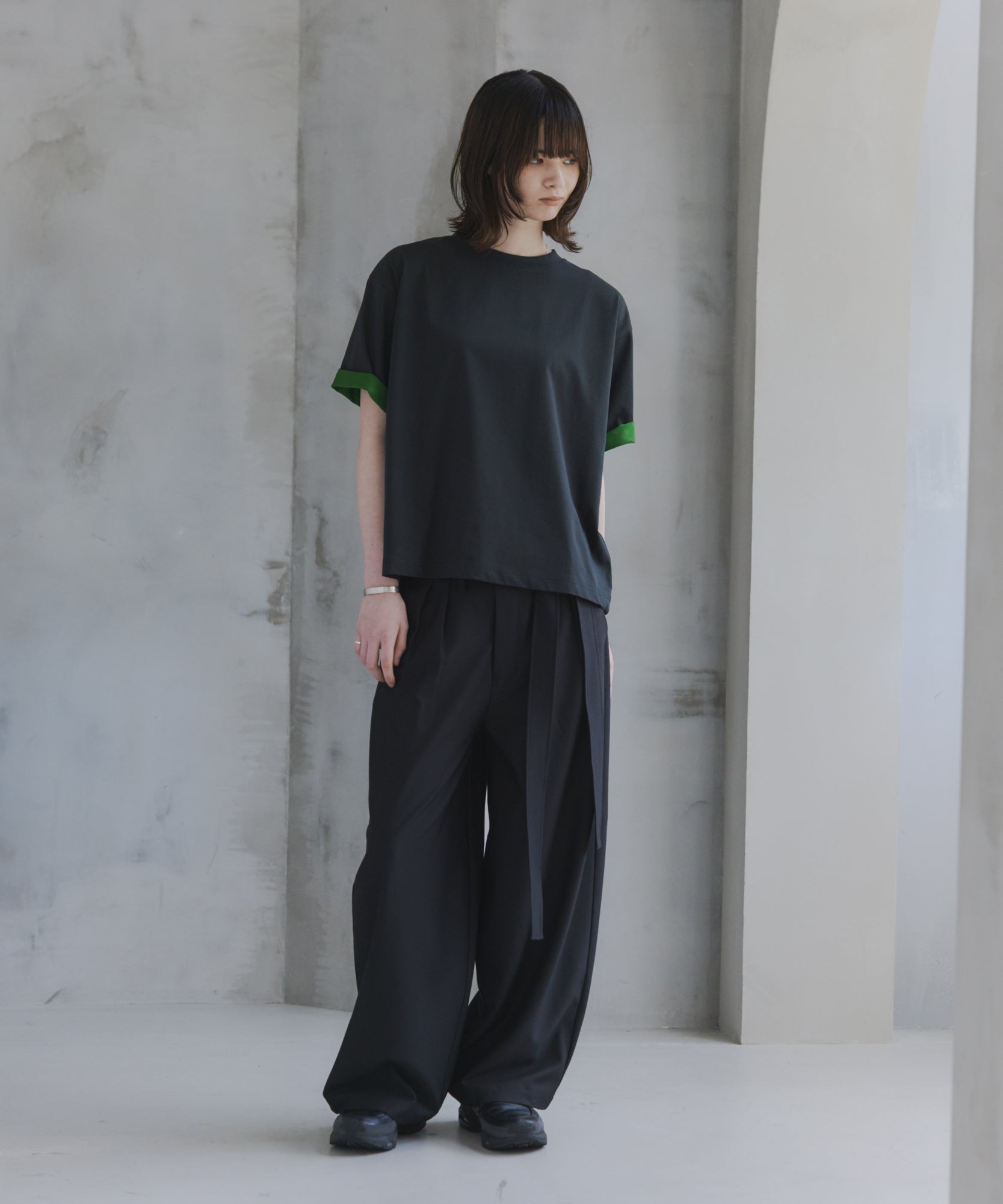 Belted Slacks Wide Pants / ベルト付きワイドパンツ